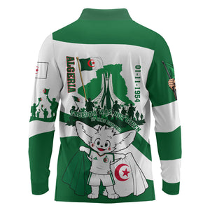 Algeria Revolution Day Long Sleeve Polo Shirt Algerian Freedom Patriot - One Million And A Half Martyrs