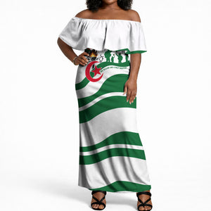 Algeria Revolution Day Off Shoulder Maxi Dress Algerian Freedom Patriot - One Million And A Half Martyrs