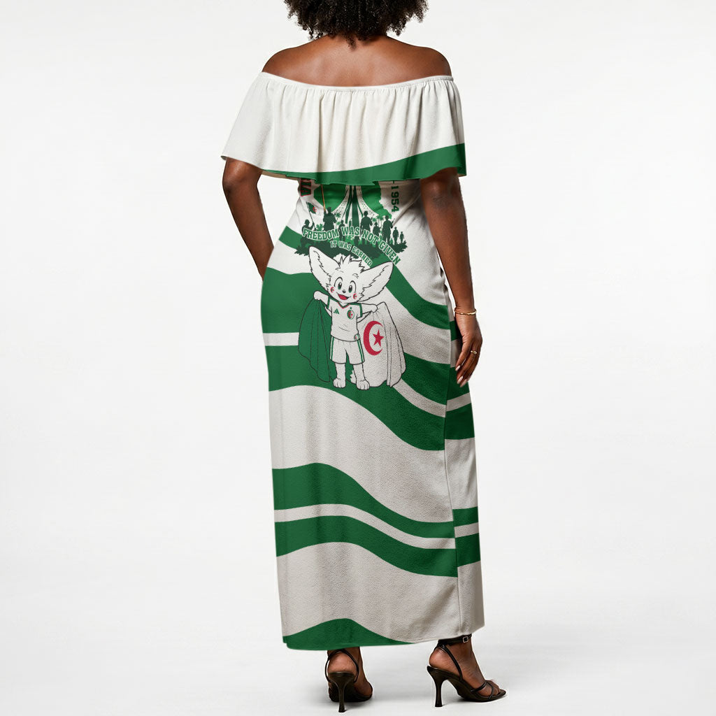 Algeria Revolution Day Off Shoulder Maxi Dress Algerian Freedom Patriot - One Million And A Half Martyrs