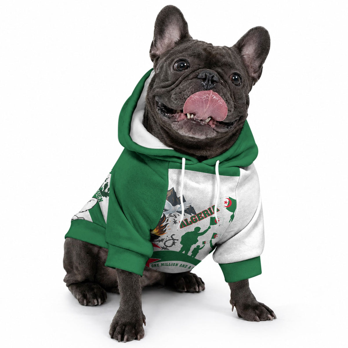 Algeria Revolution Day Pet Hoodie Algerian Freedom Patriot - One Million And A Half Martyrs