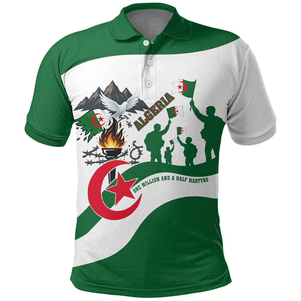 Algeria Revolution Day Polo Shirt Algerian Freedom Patriot - One Million And A Half Martyrs