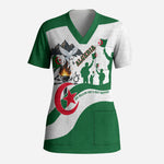 Algeria Revolution Day Scrub Top Algerian Freedom Patriot - One Million And A Half Martyrs