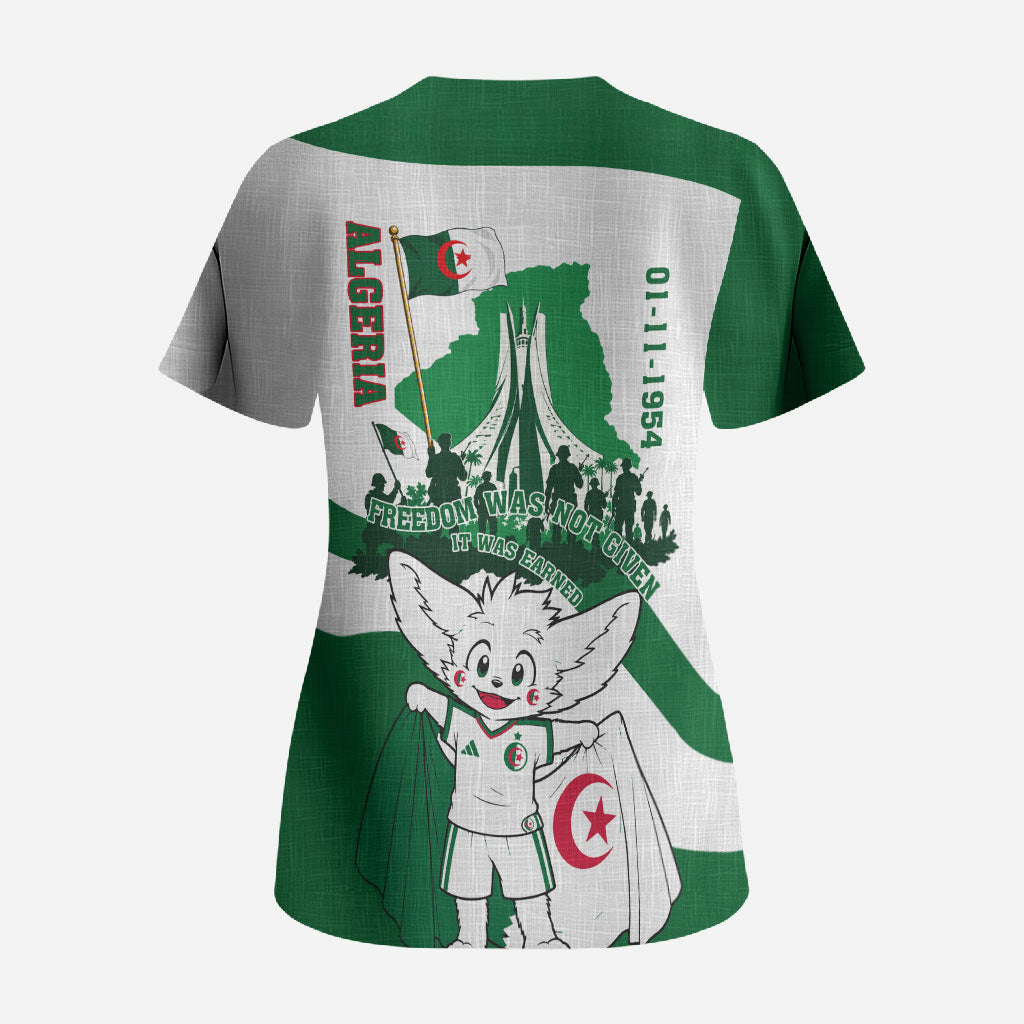 Algeria Revolution Day Scrub Top Algerian Freedom Patriot - One Million And A Half Martyrs