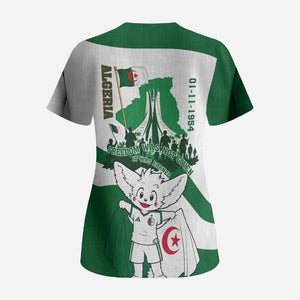 Algeria Revolution Day Scrub Top Algerian Freedom Patriot - One Million And A Half Martyrs