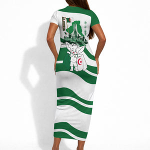 Algeria Revolution Day Short Sleeve Bodycon Dress Algerian Freedom Patriot - One Million And A Half Martyrs