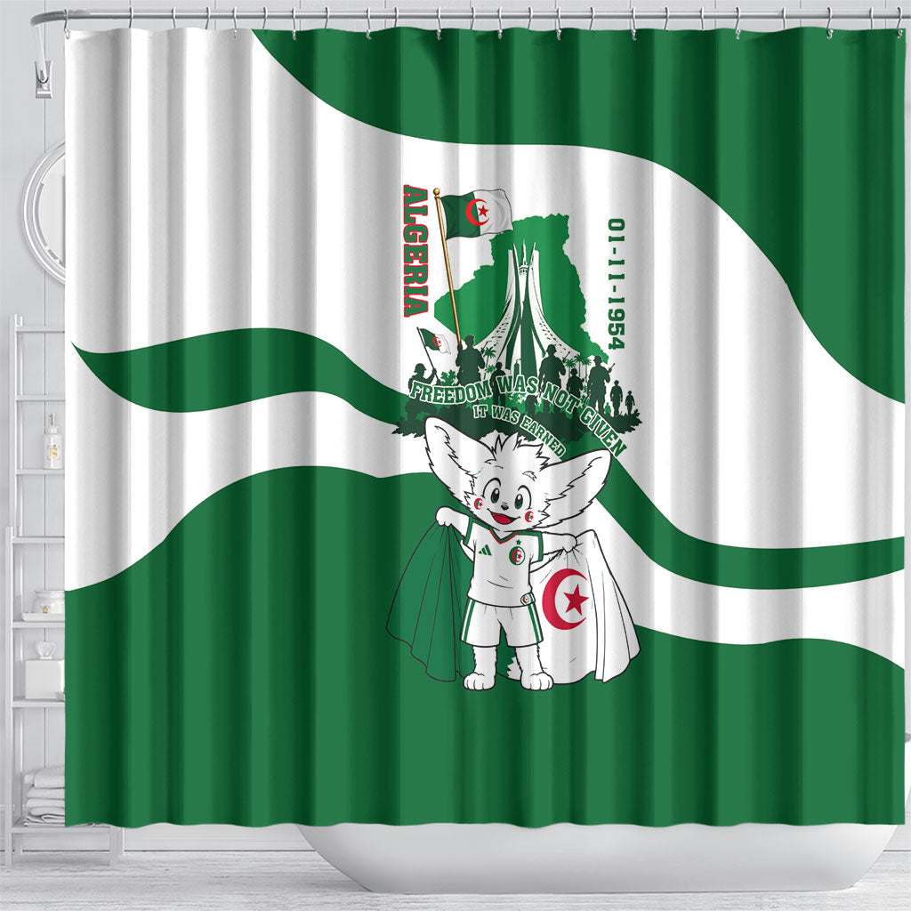 Algeria Revolution Day Shower Curtain Algerian Freedom Patriot - One Million And A Half Martyrs