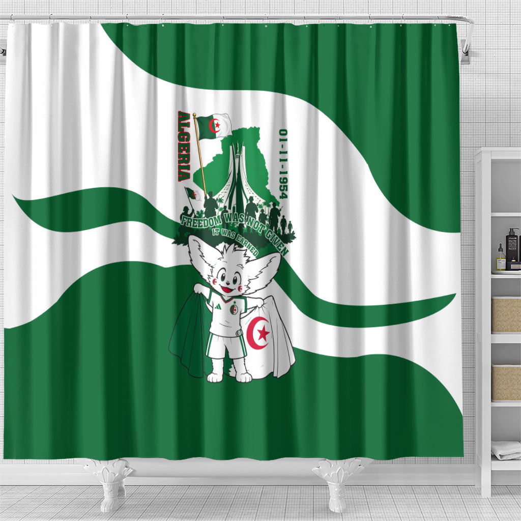 Algeria Revolution Day Shower Curtain Algerian Freedom Patriot - One Million And A Half Martyrs