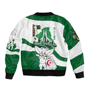 Algeria Revolution Day Sleeve Zip Bomber Jacket Algerian Freedom Patriot - One Million And A Half Martyrs