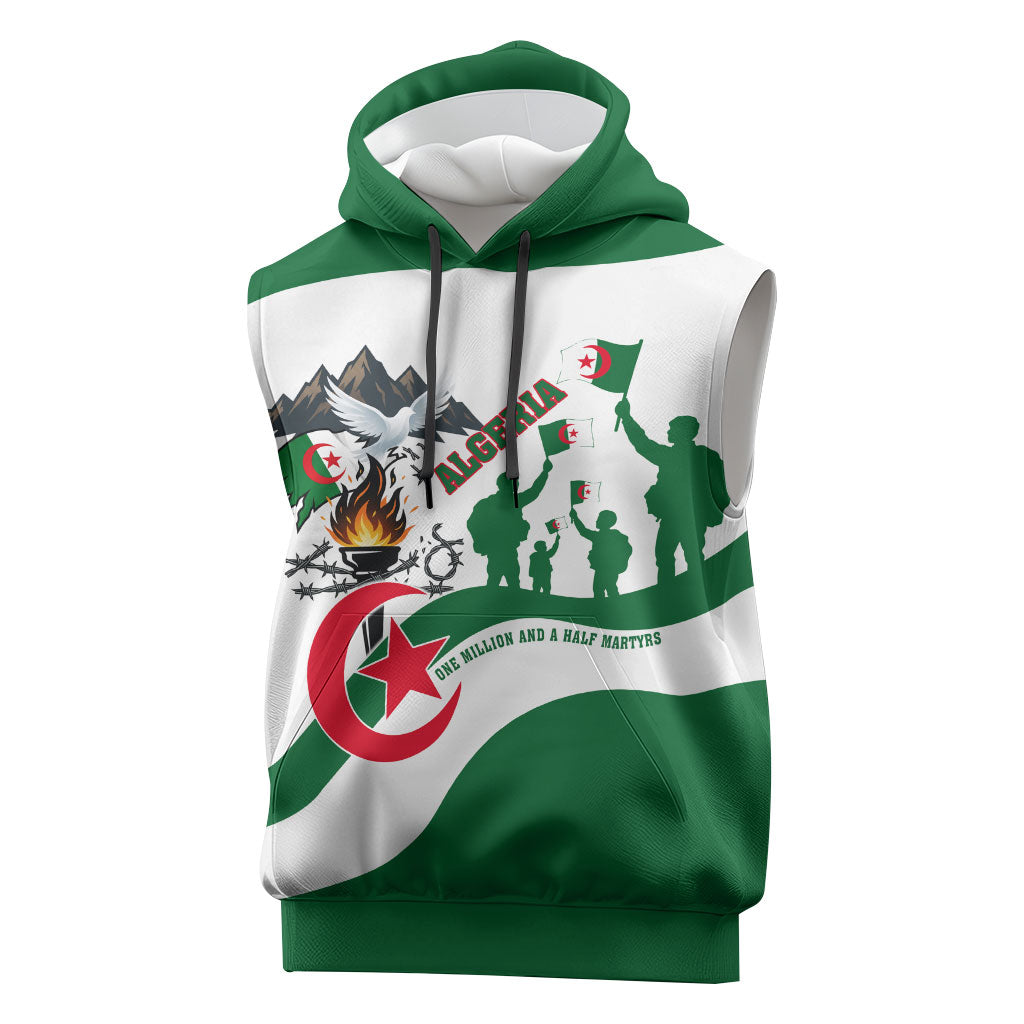 Algeria Revolution Day Sleeveless Hoodie Algerian Freedom Patriot - One Million And A Half Martyrs