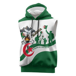 Algeria Revolution Day Sleeveless Hoodie Algerian Freedom Patriot - One Million And A Half Martyrs