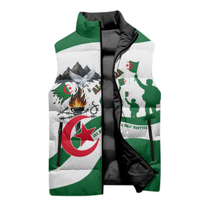 Algeria Revolution Day Sleeveless Puffer Jacket Algerian Freedom Patriot - One Million And A Half Martyrs