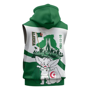Algeria Revolution Day Sleeveless Zip Hoodie Algerian Freedom Patriot - One Million And A Half Martyrs