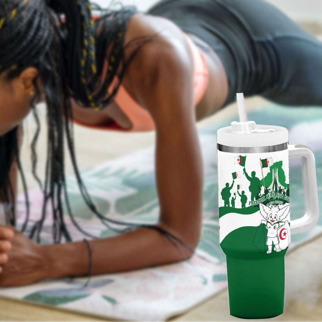 Algeria Revolution Day Tumbler With Handle Algerian Freedom Patriot - One Million And A Half Martyrs
