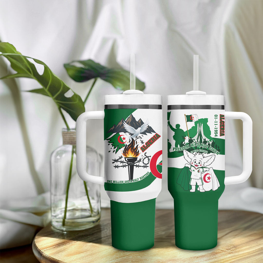 Algeria Revolution Day Tumbler With Handle Algerian Freedom Patriot - One Million And A Half Martyrs