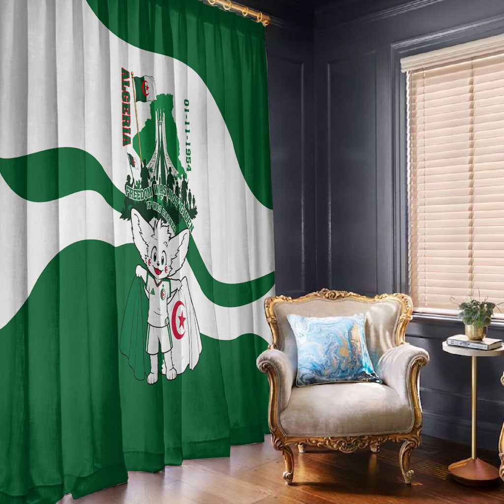 Algeria Revolution Day Window Curtain Algerian Freedom Patriot - One Million And A Half Martyrs