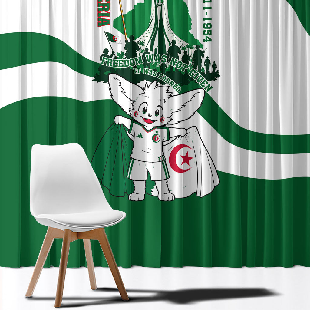 Algeria Revolution Day Window Curtain Algerian Freedom Patriot - One Million And A Half Martyrs