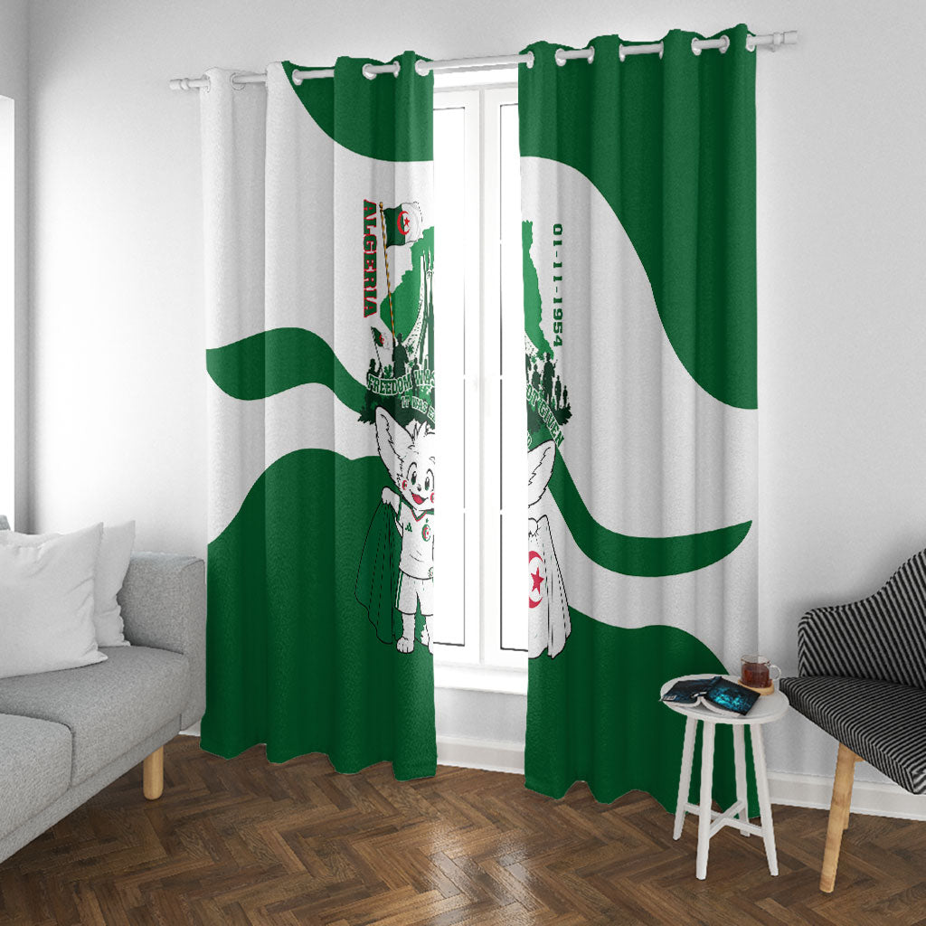 Algeria Revolution Day Window Curtain Algerian Freedom Patriot - One Million And A Half Martyrs
