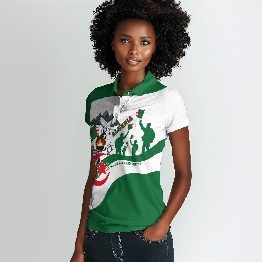 Algeria Revolution Day Women Polo Shirt Algerian Freedom Patriot - One Million And A Half Martyrs