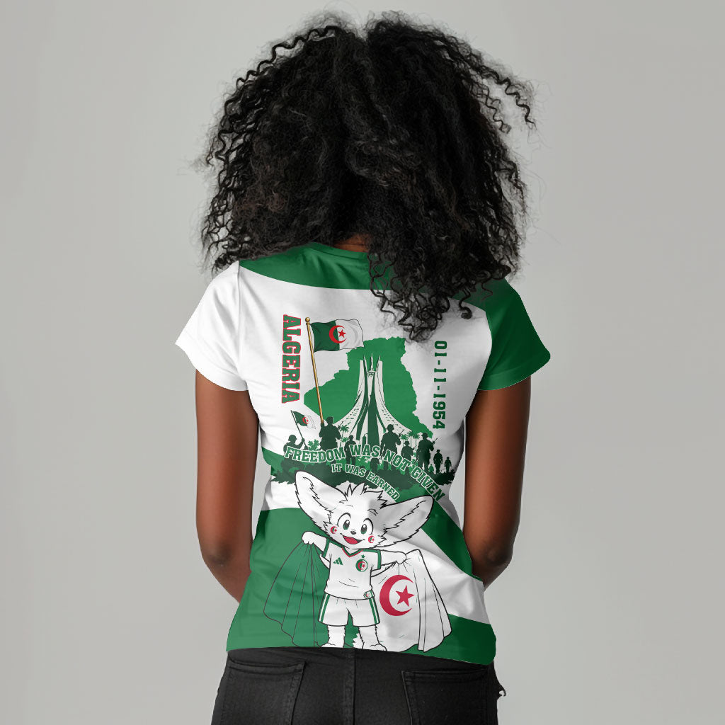 Algeria Revolution Day Women V-Neck T-Shirt Algerian Freedom Patriot - One Million And A Half Martyrs