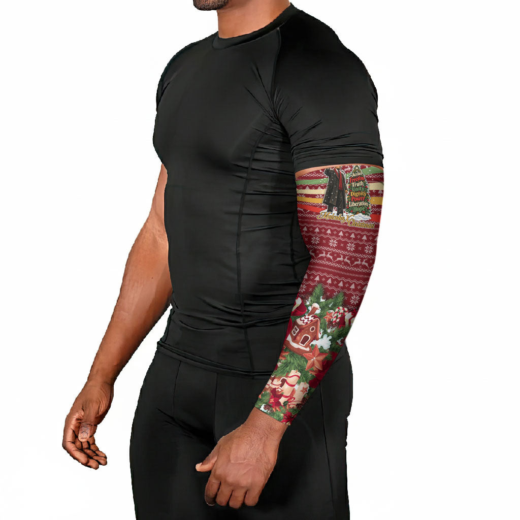 Malcolm X Peace And Liberation Christmas Arm Sleeves Pattern Pan African Colors Xmas Holiday