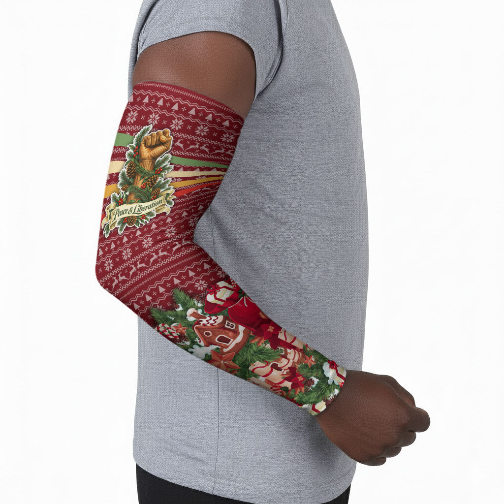 Malcolm X Peace And Liberation Christmas Arm Sleeves Pattern Pan African Colors Xmas Holiday