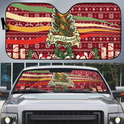 Malcolm X Peace And Liberation Christmas Auto Sun Shade Pattern Pan African Colors Xmas Holiday