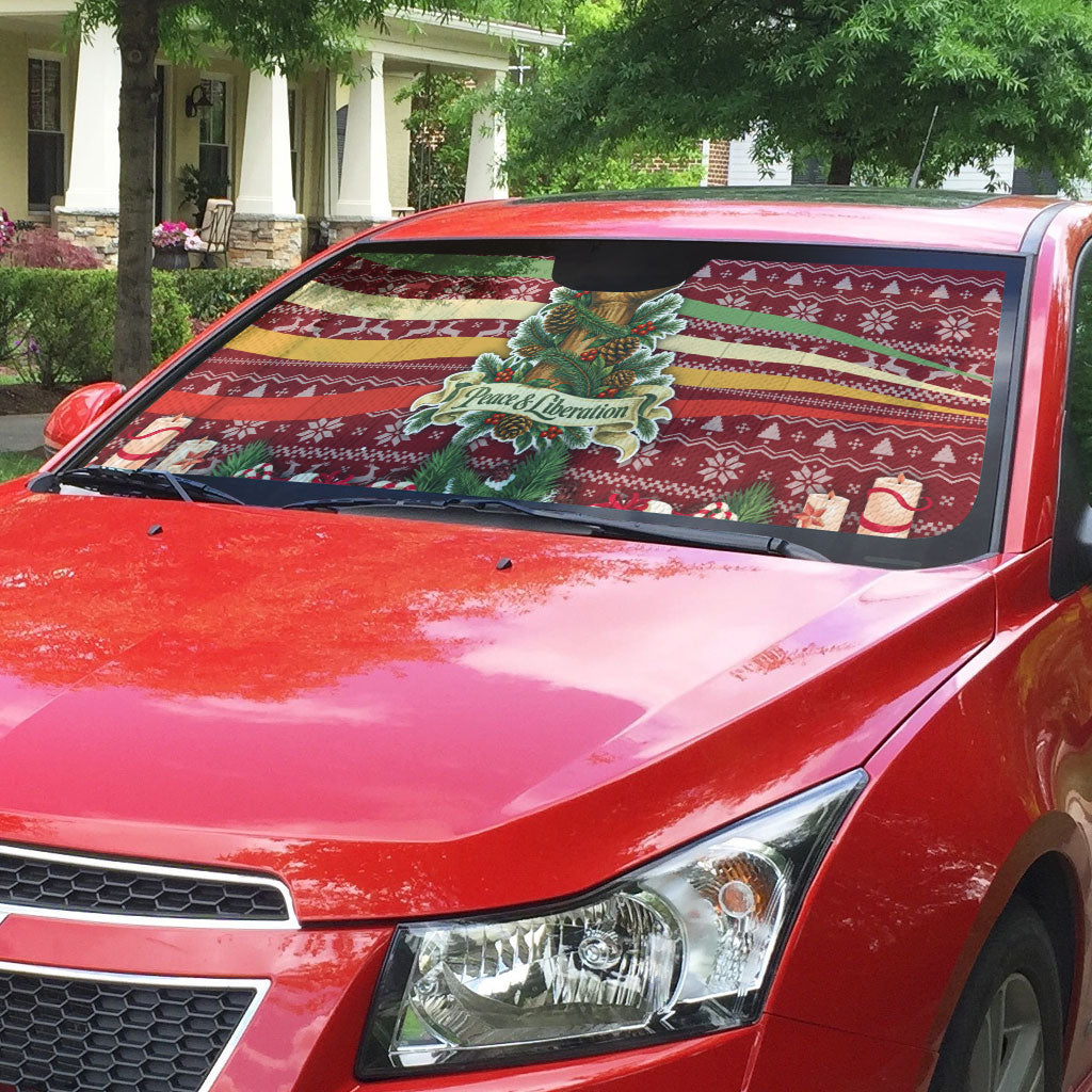 Malcolm X Peace And Liberation Christmas Auto Sun Shade Pattern Pan African Colors Xmas Holiday