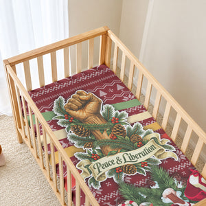 Malcolm X Peace And Liberation Christmas Baby Bed Cover Pattern Pan African Colors Xmas Holiday