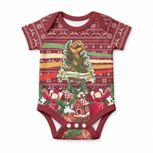 Malcolm X Peace And Liberation Christmas Baby Onesie Pattern Pan African Colors Xmas Holiday