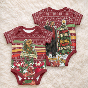 Malcolm X Peace And Liberation Christmas Baby Onesie Pattern Pan African Colors Xmas Holiday