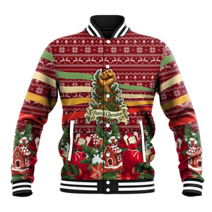 Malcolm X Peace And Liberation Christmas Baseball Jacket Pattern Pan African Colors Xmas Holiday
