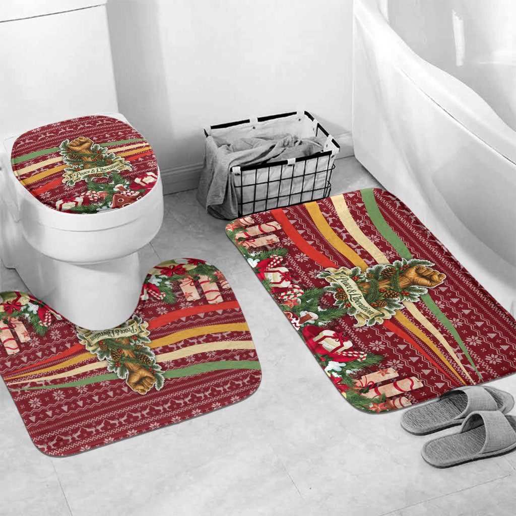 Malcolm X Peace And Liberation Christmas Bathroom Set Pattern Pan African Colors Xmas Holiday