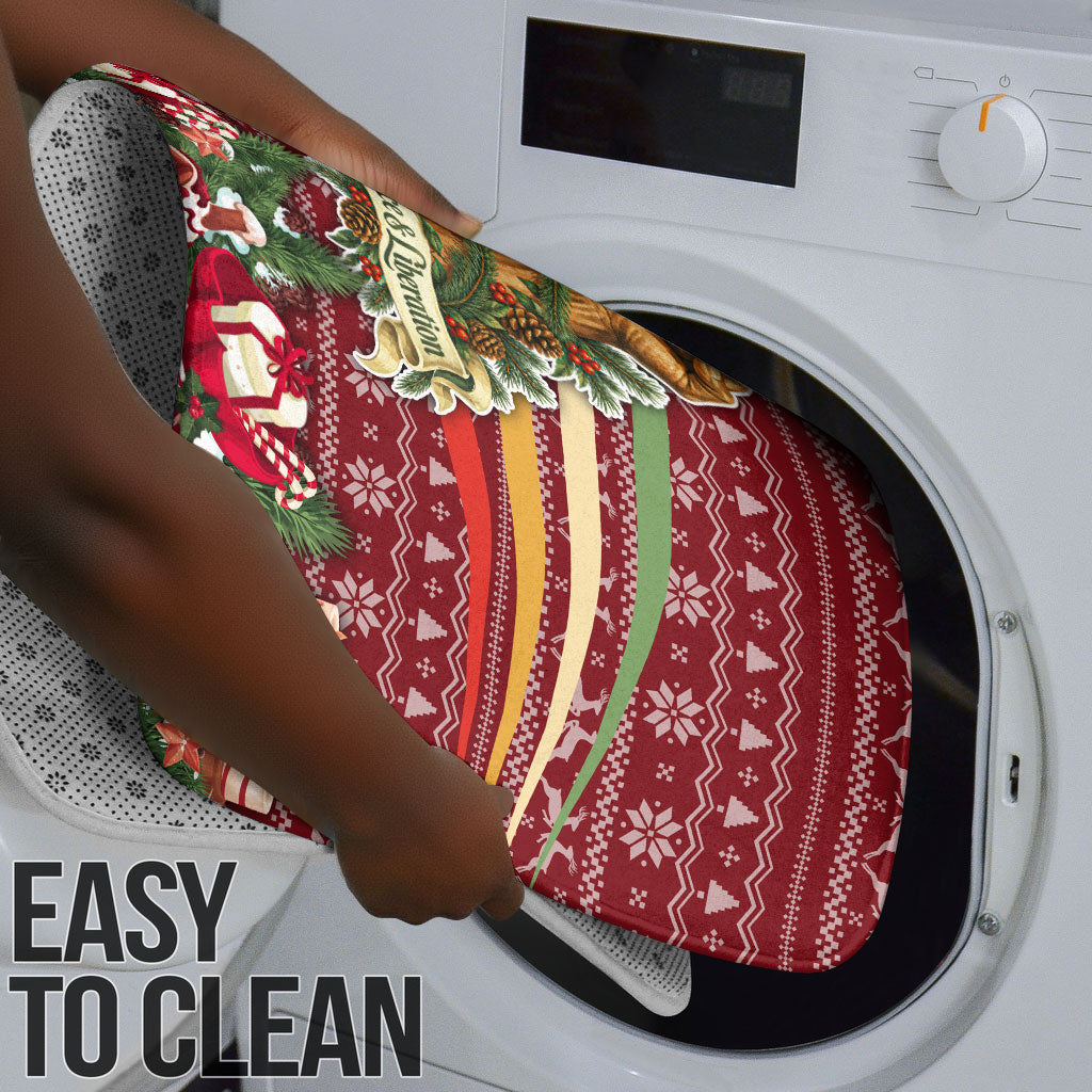 Malcolm X Peace And Liberation Christmas Bathroom Set Pattern Pan African Colors Xmas Holiday