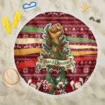 Malcolm X Peace And Liberation Christmas Beach Blanket Pattern Pan African Colors Xmas Holiday