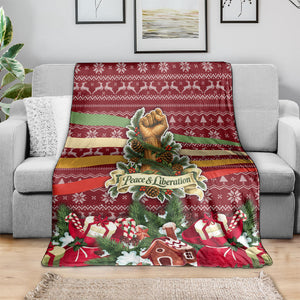 Malcolm X Peace And Liberation Christmas Blanket Pattern Pan African Colors Xmas Holiday