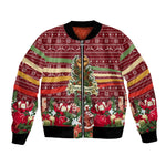 Malcolm X Peace And Liberation Christmas Bomber Jacket Pattern Pan African Colors Xmas Holiday