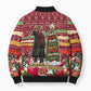 Malcolm X Peace And Liberation Christmas Bomber Puffer Jacket Pattern Pan African Colors Xmas Holiday