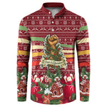 Malcolm X Peace And Liberation Christmas Button Sweatshirt Pattern Pan African Colors Xmas Holiday