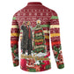 Malcolm X Peace And Liberation Christmas Button Sweatshirt Pattern Pan African Colors Xmas Holiday