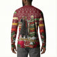 Malcolm X Peace And Liberation Christmas Button Sweatshirt Pattern Pan African Colors Xmas Holiday