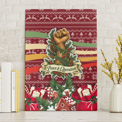 Malcolm X Peace And Liberation Christmas Canvas Wall Art Pattern Pan African Colors Xmas Holiday