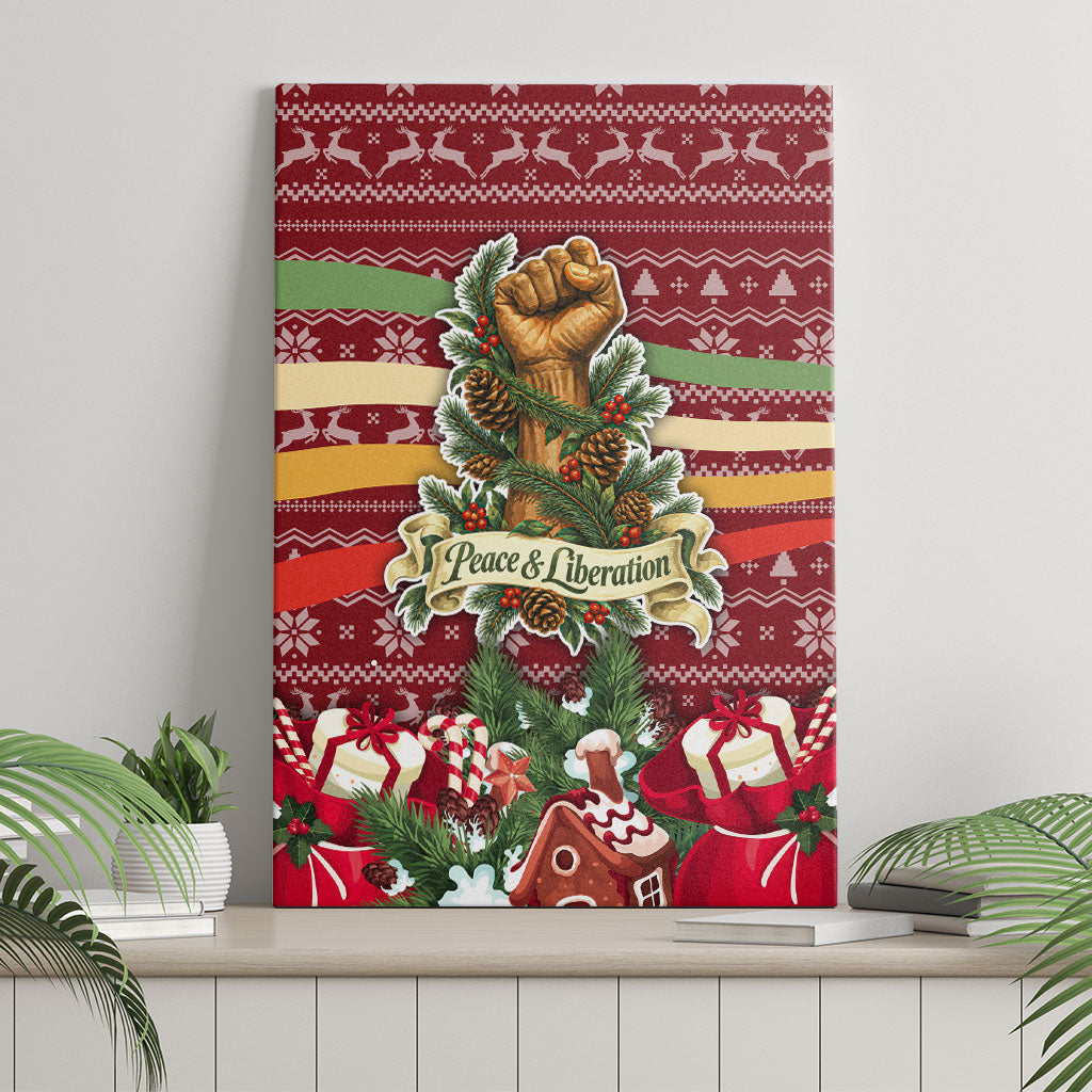 Malcolm X Peace And Liberation Christmas Canvas Wall Art Pattern Pan African Colors Xmas Holiday