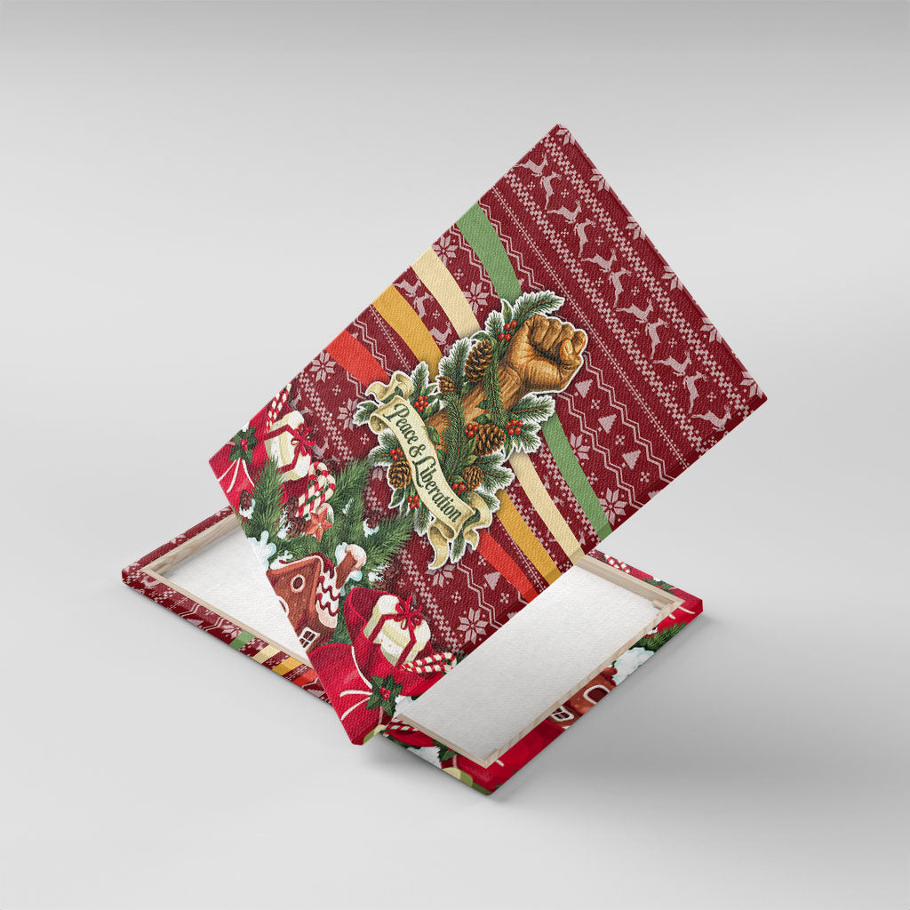 Malcolm X Peace And Liberation Christmas Canvas Wall Art Pattern Pan African Colors Xmas Holiday