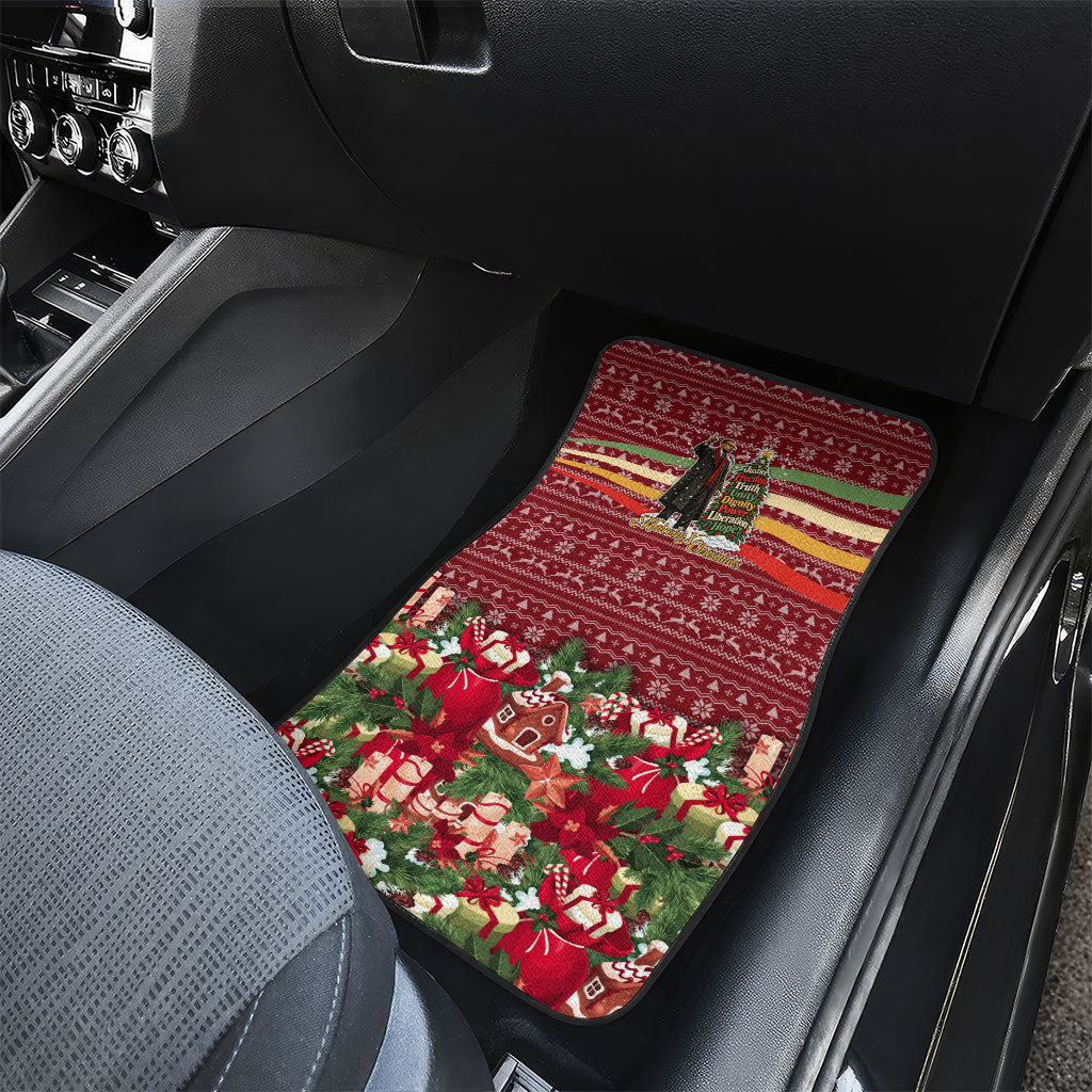 Malcolm X Peace And Liberation Christmas Car Mats Pattern Pan African Colors Xmas Holiday
