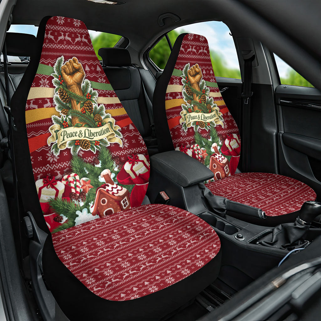 Malcolm X Peace And Liberation Christmas Car Seat Cover Pattern Pan African Colors Xmas Holiday