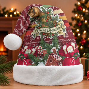 Malcolm X Peace And Liberation Christmas Santa Hat Pattern Pan African Colors Xmas Holiday