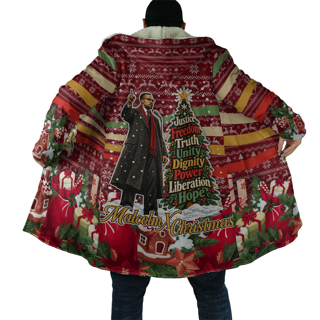 Malcolm X Peace And Liberation Christmas Cloak Pattern Pan African Colors Xmas Holiday