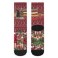 Malcolm X Peace And Liberation Christmas Crew Socks Pattern Pan African Colors Xmas Holiday