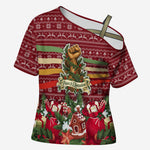 Malcolm X Peace And Liberation Christmas Cross Shoulder Shirt Pattern Pan African Colors Xmas Holiday