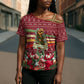 Malcolm X Peace And Liberation Christmas Cross Shoulder Shirt Pattern Pan African Colors Xmas Holiday
